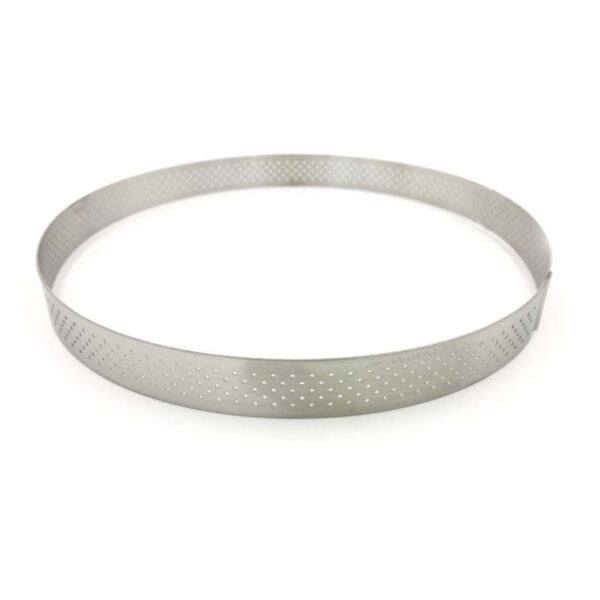 de buyer straight edge perforated tart ring in stainless steel round 20cm