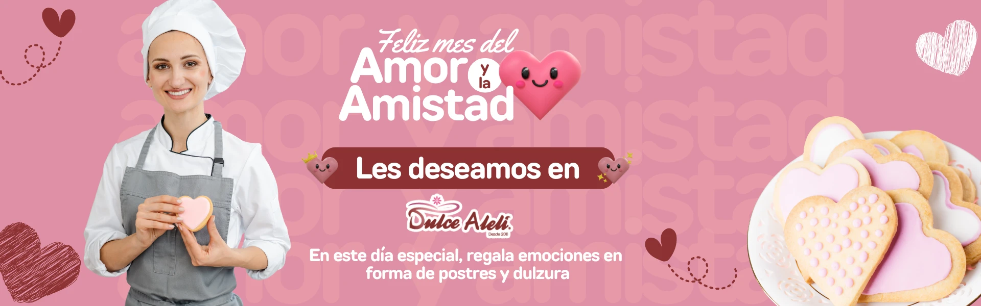 Banner Amor Y Amistad Descuento dulce aleli