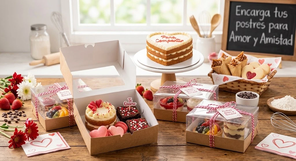 Postres para Amor y Amistad para vender con presentación elegante