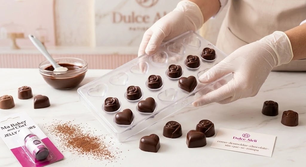 Cómo desmoldar chocolate sin que se rompa usando moldes de policarbonato