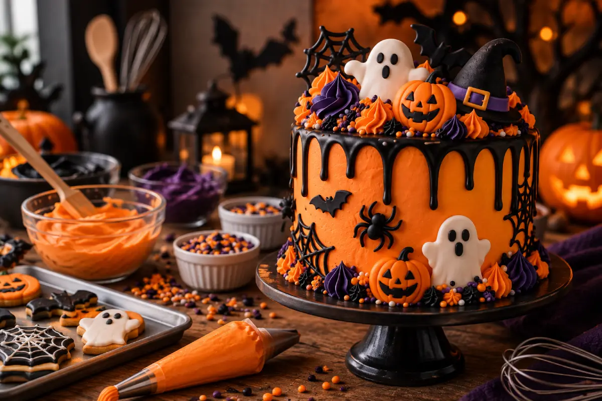 Cómo hacer tortas temáticas de Halloween con fondant y aerografía